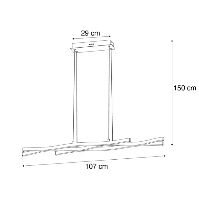 Trio Leuchten Design-Hängeleuchte Schwarz mit Gold inkl. LED Dimmbar - Blaze