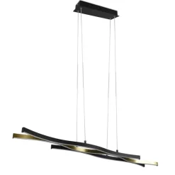 Trio Leuchten Design-Hängeleuchte Schwarz mit Gold inkl. LED Dimmbar - Blaze