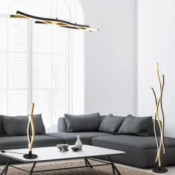 Trio Leuchten Design-Hängeleuchte Schwarz mit Gold inkl. LED Dimmbar - Blaze