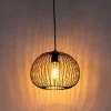 QAZQA Design-Hängeleuchte Schwarz Draht - Wire Dough