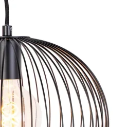 QAZQA Design-Hängeleuchte Schwarz Draht - Wire Dough