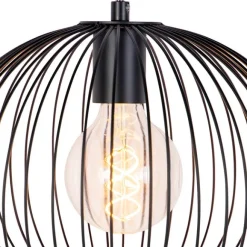 QAZQA Design-Hängeleuchte Schwarz Draht - Wire Dough