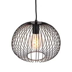 QAZQA Design-Hängeleuchte Schwarz Draht - Wire Dough