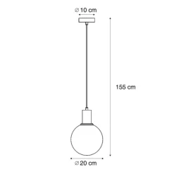 QAZQA Design-Hängeleuchte schwarz mit Regenbogen-Glas 20cm - Mallon