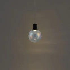 QAZQA Design-Hängeleuchte schwarz mit Regenbogen-Glas 20cm - Mallon