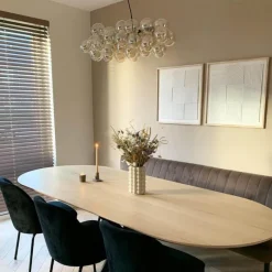 QAZQA Design-Hängeleuchte schwarz mit Bernsteinglas 8-flammig - Uvas