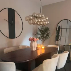 QAZQA Design-Hängeleuchte schwarz mit Bernsteinglas 8-flammig - Uvas