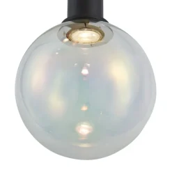 QAZQA Design-Hängeleuchte schwarz mit Regenbogen-Glas rund 3-flammig - Mallon