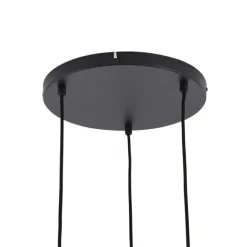 QAZQA Design-Hängeleuchte schwarz mit Regenbogen-Glas rund 3-flammig - Mallon