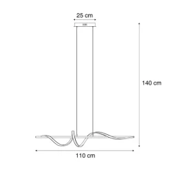 QAZQA Design-Hängeleuchte schwarz 110 cm inkl. LED 3-Stufen-Dimmbar - Wokkel