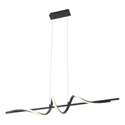 QAZQA Design-Hängeleuchte schwarz 110 cm inkl. LED 3-Stufen-Dimmbar - Wokkel