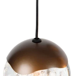 QAZQA Design-Pendelleuchte Dunkelbronze mit Klarglas 12-flammig - Inge