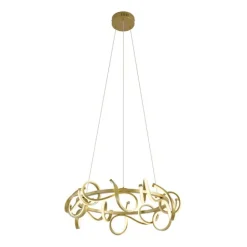 QAZQA Design-Pendelleuchte Gold Rund 3-Stufen-Dimmbar - Krisscross
