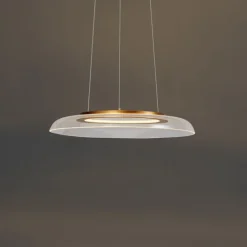 QAZQA Design-Pendelleuchte Gold und Transparent 3-Stufen-Dimmbar - Scacrylic