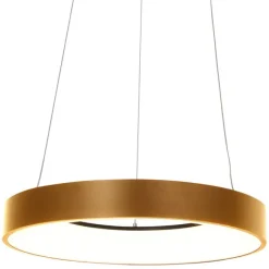 Steinhauer Design-Pendelleuchte Gold inkl. dimmbarer LED - Ringlede
