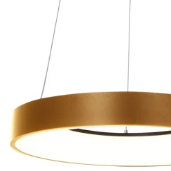 Steinhauer Design-Pendelleuchte Gold inkl. dimmbarer LED - Ringlede