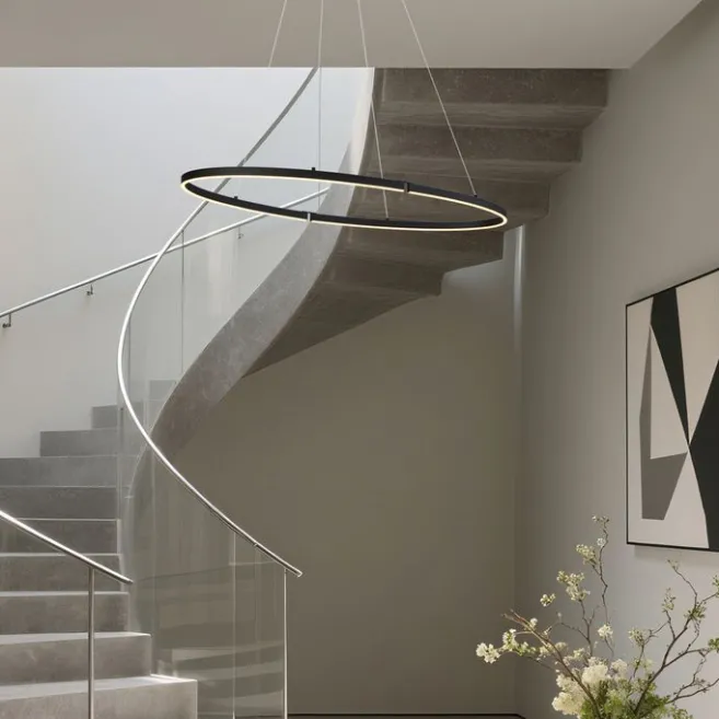 QAZQA Design-Pendelleuchte Schwarz Oval 120cm inkl. LED 3-Stufen-Dimmbar - Ovallo