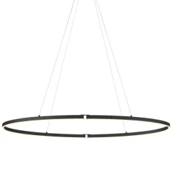 QAZQA Design-Pendelleuchte Schwarz Oval 120cm inkl. LED 3-Stufen-Dimmbar - Ovallo