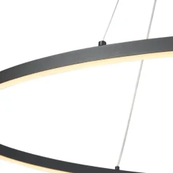 QAZQA Design-Pendelleuchte Schwarz Oval 120cm inkl. LED 3-Stufen-Dimmbar - Ovallo