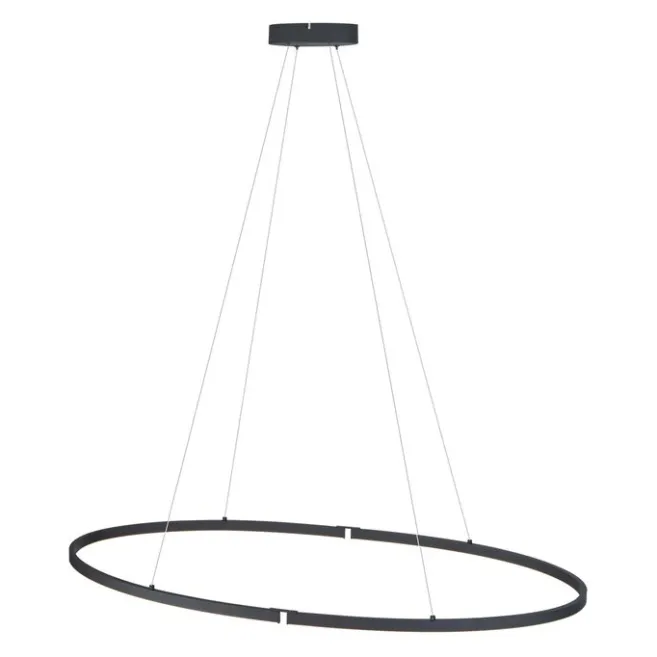 QAZQA Design-Pendelleuchte Schwarz Oval 120cm inkl. LED 3-Stufen-Dimmbar - Ovallo