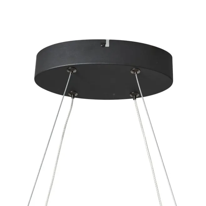 QAZQA Design-Pendelleuchte Schwarz Oval 120cm inkl. LED 3-Stufen-Dimmbar - Ovallo