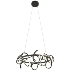 QAZQA Design-Pendelleuchte schwarz rund, 3-Stufen-Dimmbar - Krisscross