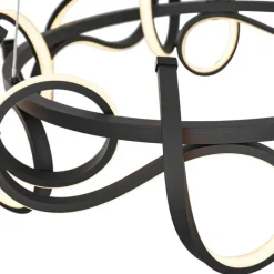 QAZQA Design-Pendelleuchte schwarz rund, 3-Stufen-Dimmbar - Krisscross