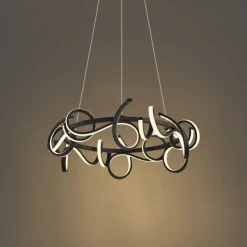 QAZQA Design-Pendelleuchte schwarz rund, 3-Stufen-Dimmbar - Krisscross