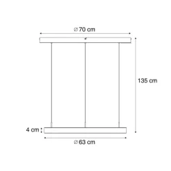QAZQA Design-Pendelleuchte schwarz 3-Stufen-Dimmbar - Titmus