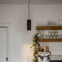 QAZQA Design-Pendelleuchte schwarz GU10 50mm - Tubo