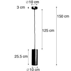 QAZQA Design-Pendelleuchte schwarz GU10 50mm - Tubo