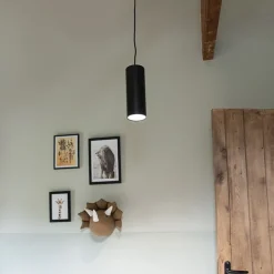 QAZQA Design-Pendelleuchte schwarz GU10 50mm - Tubo