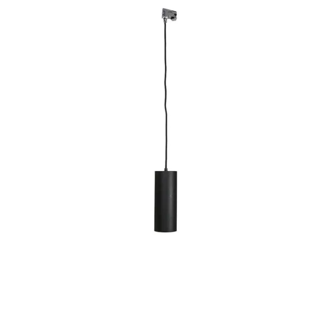 QAZQA Professional Design-Pendelleuchte Schwarz inkl. Schienenadapter 3-Phasen - 3-Phasen Tubo