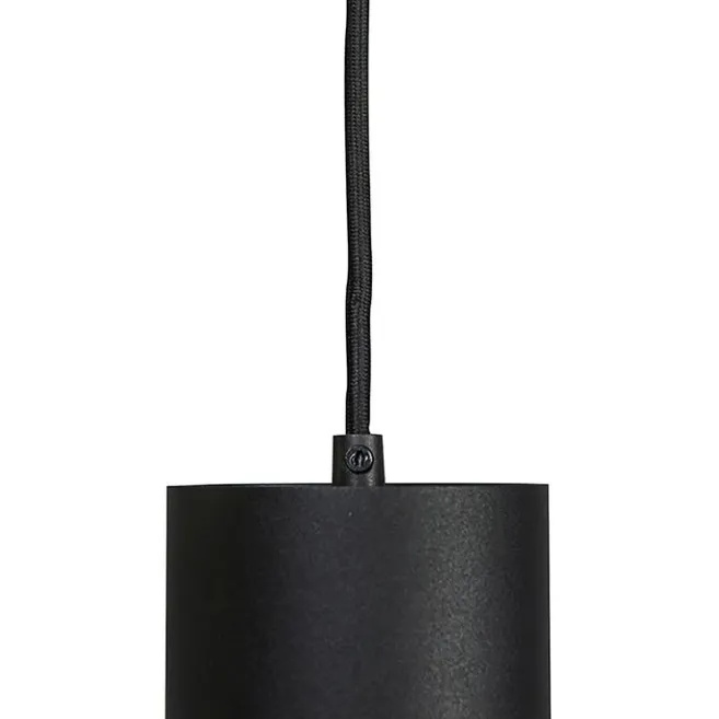 QAZQA Professional Design-Pendelleuchte Schwarz inkl. Schienenadapter 3-Phasen - 3-Phasen Tubo