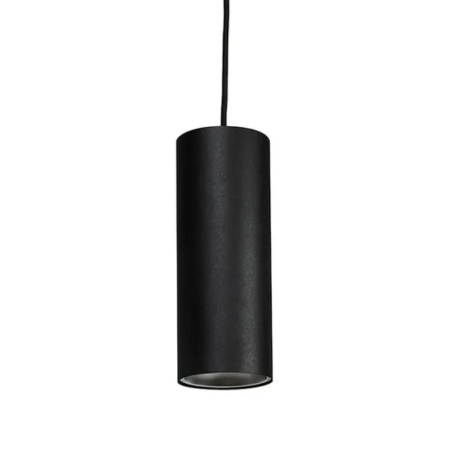 QAZQA Professional Design-Pendelleuchte Schwarz inkl. Schienenadapter 3-Phasen - 3-Phasen Tubo