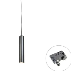 QAZQA Professional Design-Pendelleuchte schwarz inkl. Schienenadapter 3-Phasen - 3-Phasen Tuba Small