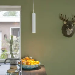 QAZQA Design-Pendelleuchte Weiß GU10 50mm - Tuba Small