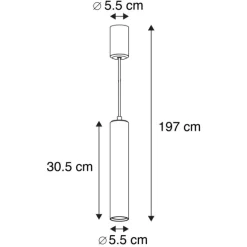 QAZQA Design-Pendelleuchte Weiß GU10 50mm - Tuba Small