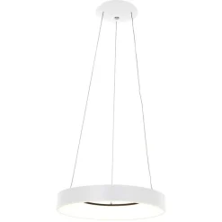 Steinhauer Design-Pendelleuchte weiß inklusive dimmbarer LED - Ringlede