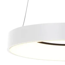 Steinhauer Design-Pendelleuchte weiß inklusive dimmbarer LED - Ringlede