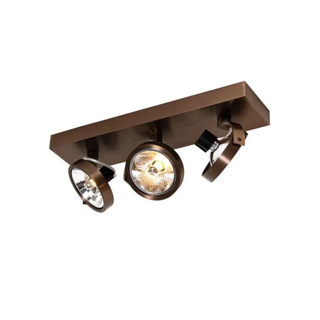 QAZQA Design-Spot dunkelbronze verstellbar 3-flammig - Go