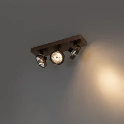 QAZQA Design-Spot dunkelbronze verstellbar 3-flammig - Go