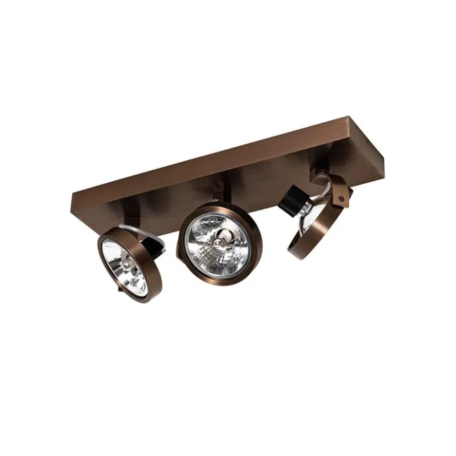 QAZQA Design-Spot dunkelbronze verstellbar 3-flammig - Go