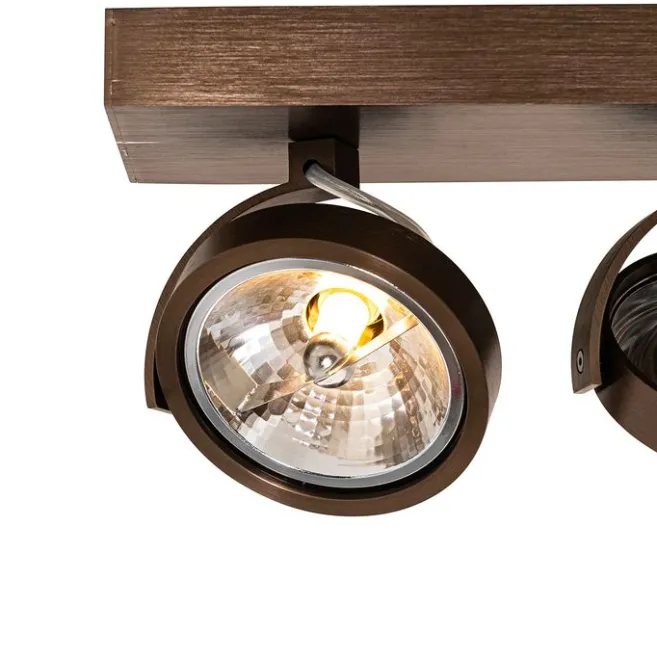 QAZQA Design-Spot dunkelbronze verstellbar 3-flammig - Go