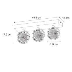 QAZQA Design-Spot dunkelbronze verstellbar 3-flammig - Go