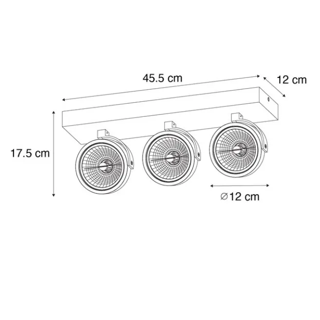 QAZQA Design-Spot dunkelbronze verstellbar 3-flammig - Go