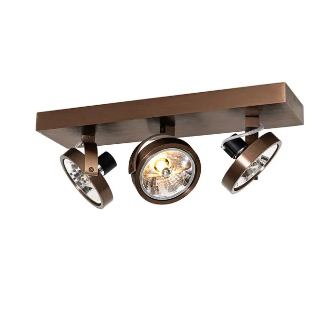 QAZQA Design-Spot dunkelbronze verstellbar 3-flammig - Go