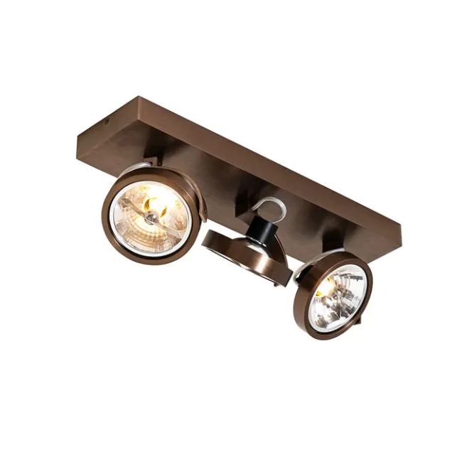 QAZQA Design-Spot dunkelbronze verstellbar 3-flammig - Go