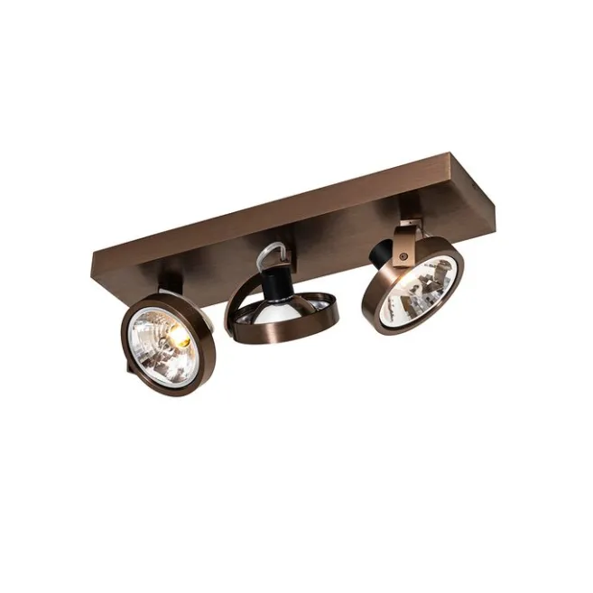 QAZQA Design-Spot dunkelbronze verstellbar 3-flammig - Go