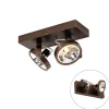 QAZQA Design-Spot dunkelbronze verstellbar 2-flammig - Go